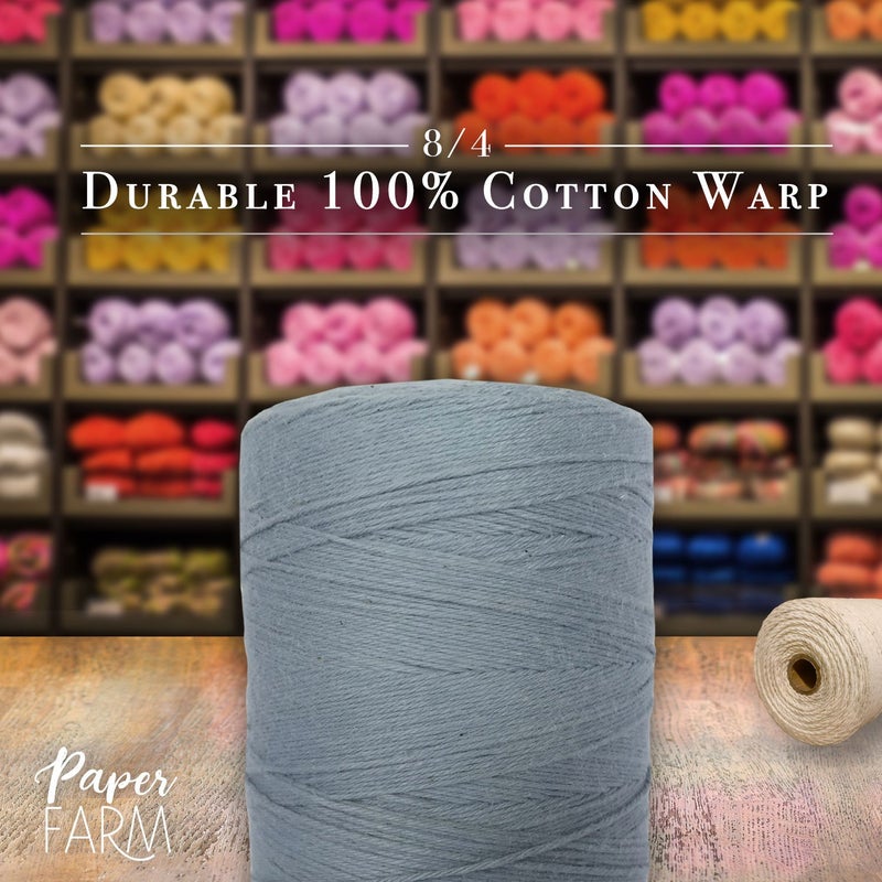 Paper Farm 100% Cotton Loom Warp Thread (Light Blue), 8/4 Warp Yarn (800 Yards), Perfect for Weaving: Carpet, Tapestry, Rug, Blanket or Pattern - Warping Thread for Any Loom - Image 3